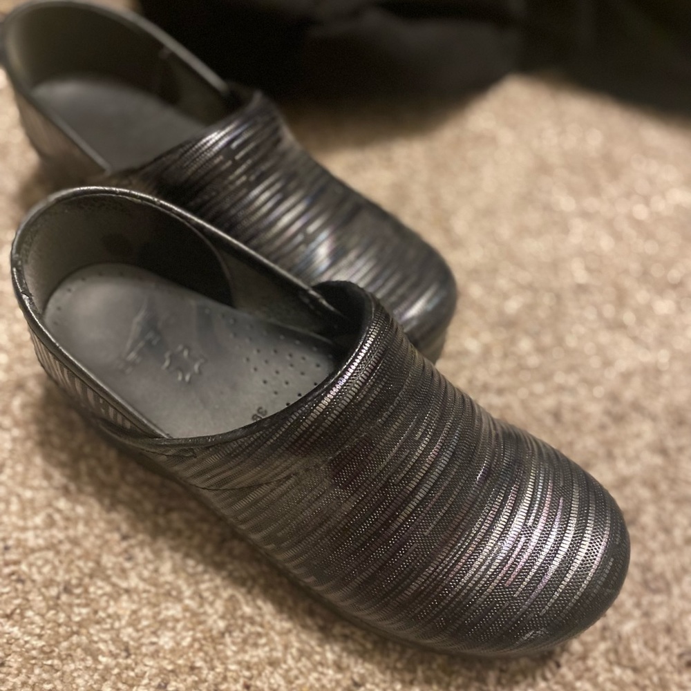 Dansko multistripe clogs